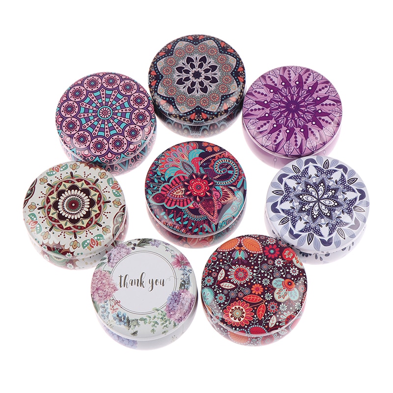 Scatola di biscotti di caramelle a forma di tamburo forniture per feste festivo scatola di tè di rosa scatola di latta piccola scatola di caramelle di personalità del giardino domestico affrescare 8 stili