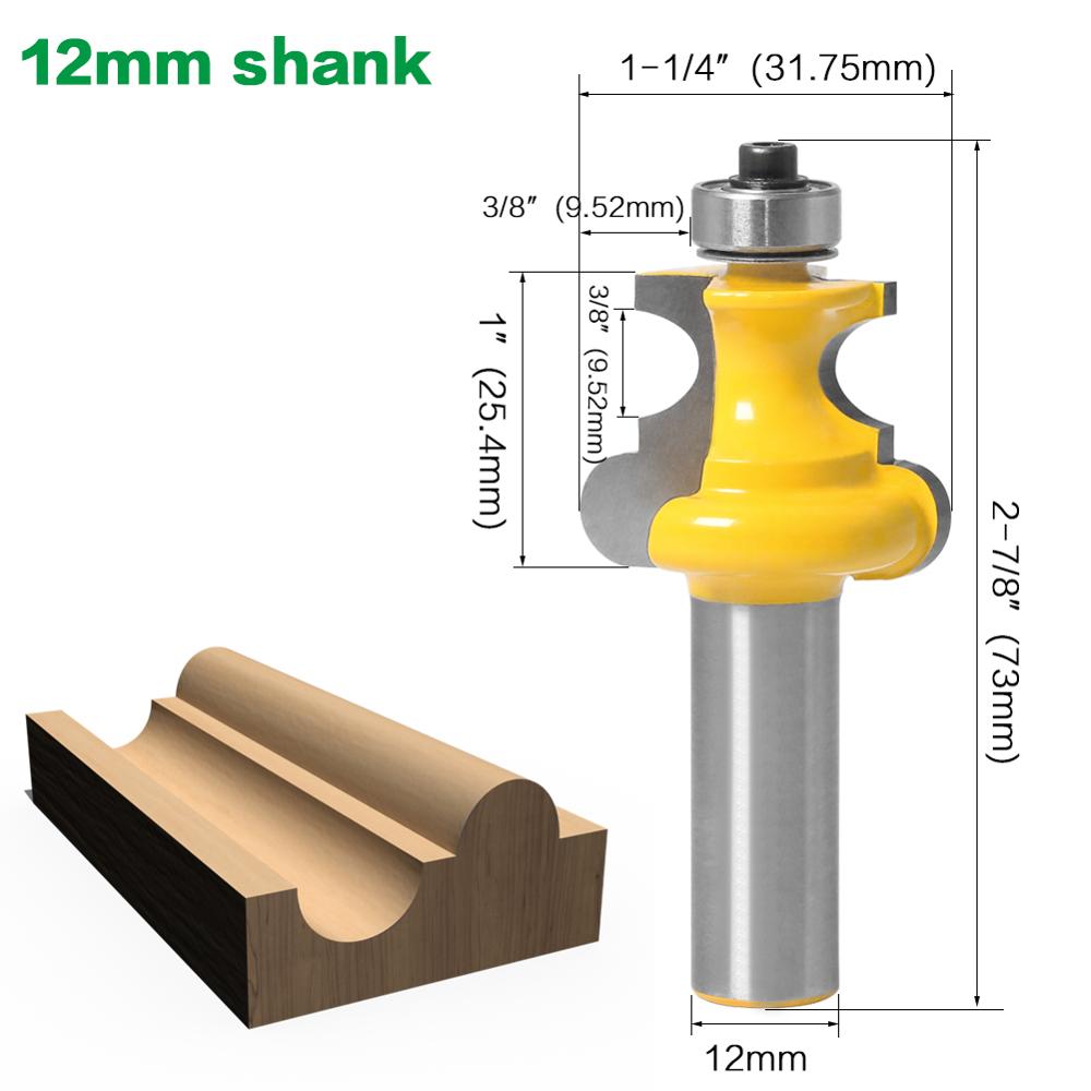 1pc 12mm 1/2 " skaft pärlgjutningsfräs överfräs flöjt & pärllinje träbearbetning tappfräs för träverktyg: 12mm skaft