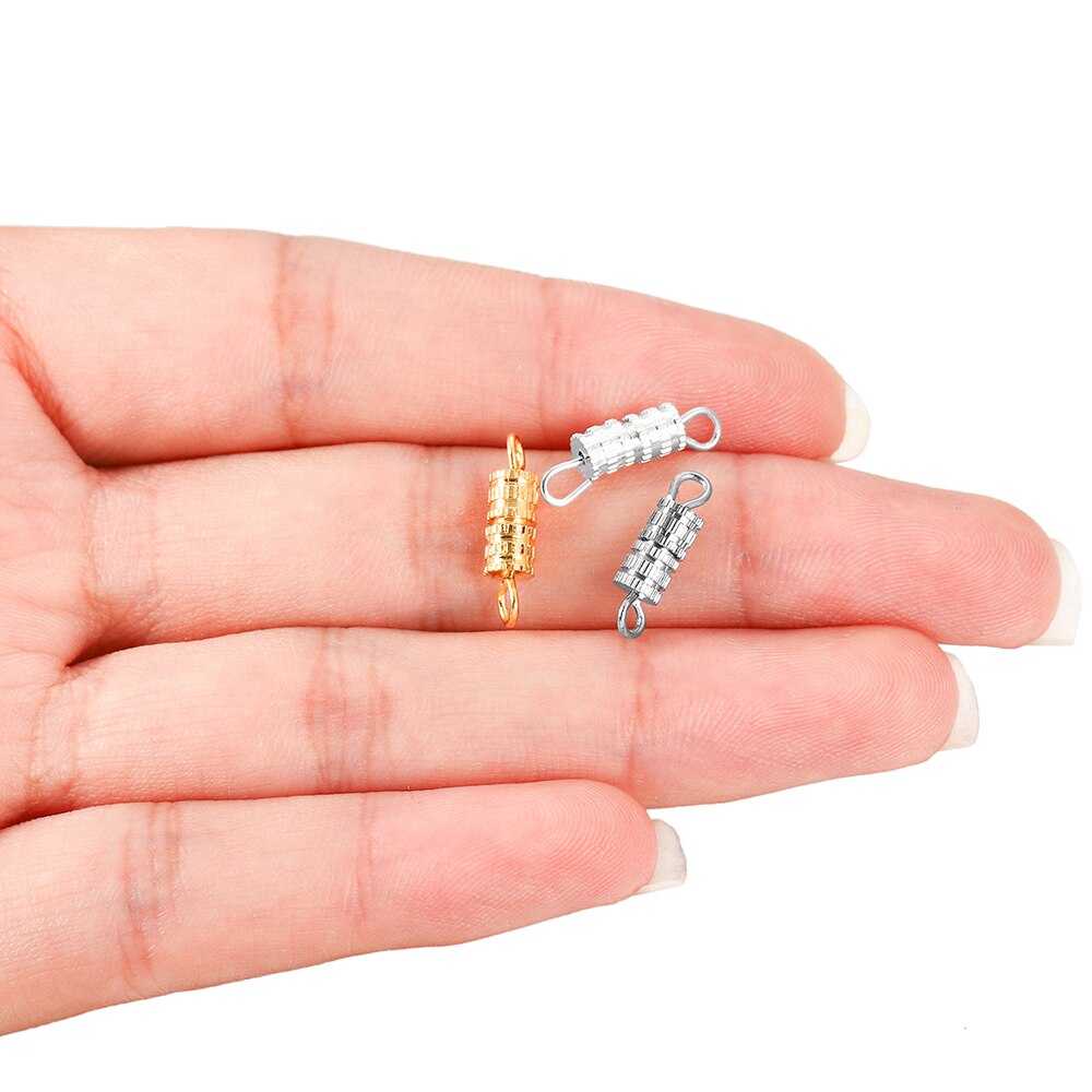 30pcs Buckle Closed Magnetism Screw Clasps Cylinder Strong Buckle Bracelet Connectors For DIY Jewelry Making Finding Accessories