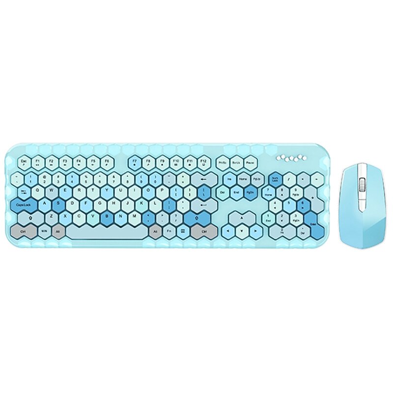 Wireless Keyboard and Mouse 2.4GHz Color Lipstick Keyboard 104 Keys for Windows XP / Win7 / Win8 / Win10