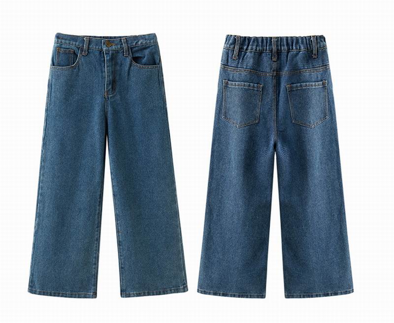 Pantalones vaqueros para chicas adolescentes otoño azul suelto Casual niñas pantalones vaqueros largos pantalones vaqueros niños 5-15 años E22108