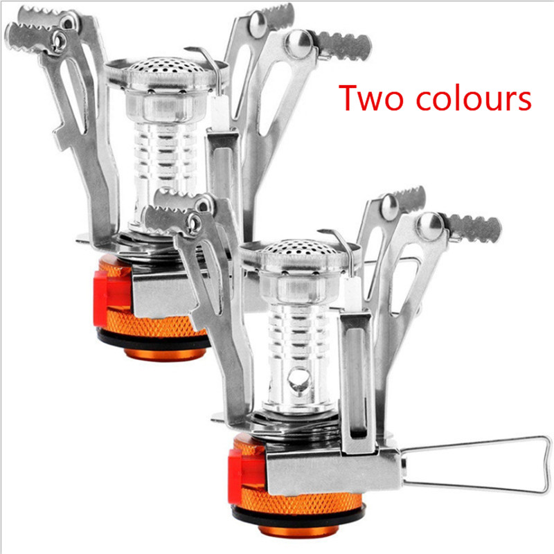 Portable Mini Gas Camping Stove Outdoor Burn-er Compact Foldable Furnace for Hiking Fishing Cooking Picnic BBQ Stove