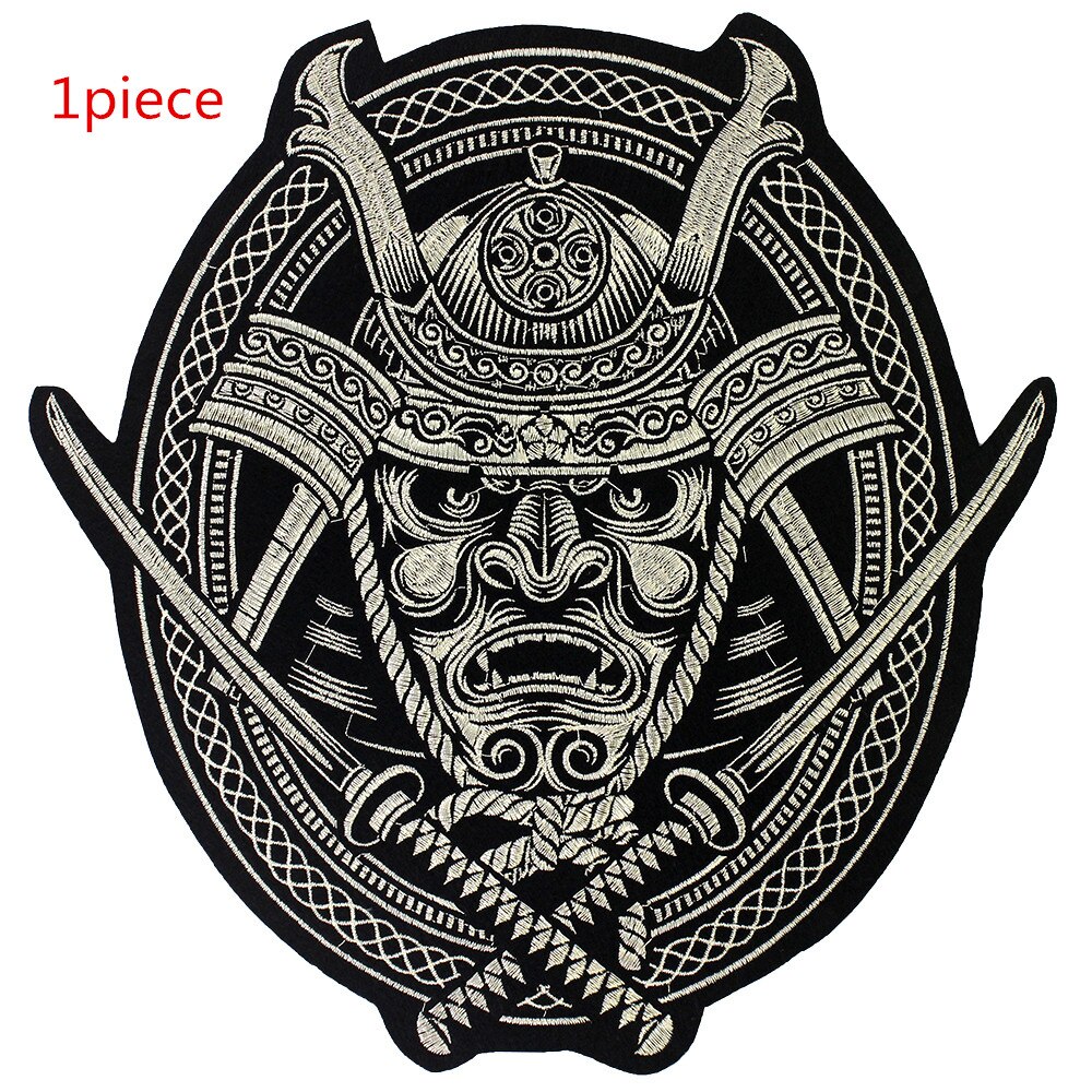 ! Helm Schedel Geborduurde T-shirt Patches Voor Volledige Back Grootte Van Jassen Motorfiets Biker Patch 30 Cm * 30.2 Cm: 1piece