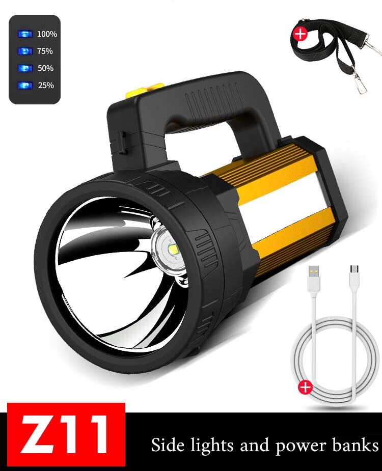 10W Flashlight Lantern Waterproof Rechargeable Camping light Battery LED Portable Lighting Fishing lamp USB 18650