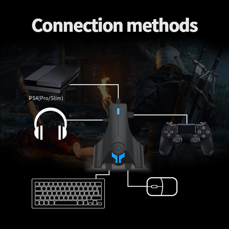 1pcs Keyboard and Mouse Adapter with 3.5Mm Mic & 1pcs 3 Ports Usb 3.0 Hub Gigabit Ethernet Lan Rj45 Network Adapter