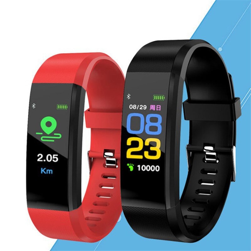 115 plus sportsur blod iltmåling monitor smart armbånd oxymeter puls minde omgående dit sundheds oximeter ur: Sort