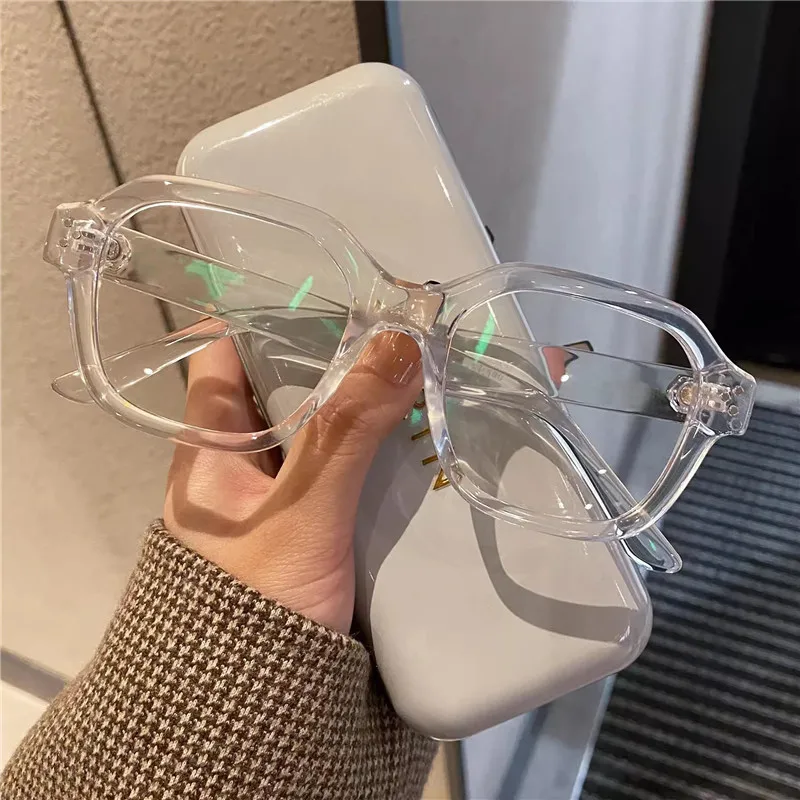 Montura de gafas Retro antiluz azul para ordenador, gafas de gran tamaño para hombres y mujeres, gafas elegantes a la , gafas clásicas Ouclos: Transparente