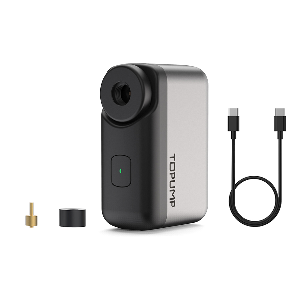 TOPUMP TB2 Elektrische Minipumpe für Fahrrad Akku-Reifenfüller 450 mAh 7,4 V Batterie 120 PSI Max Schrader Presta-Reifen