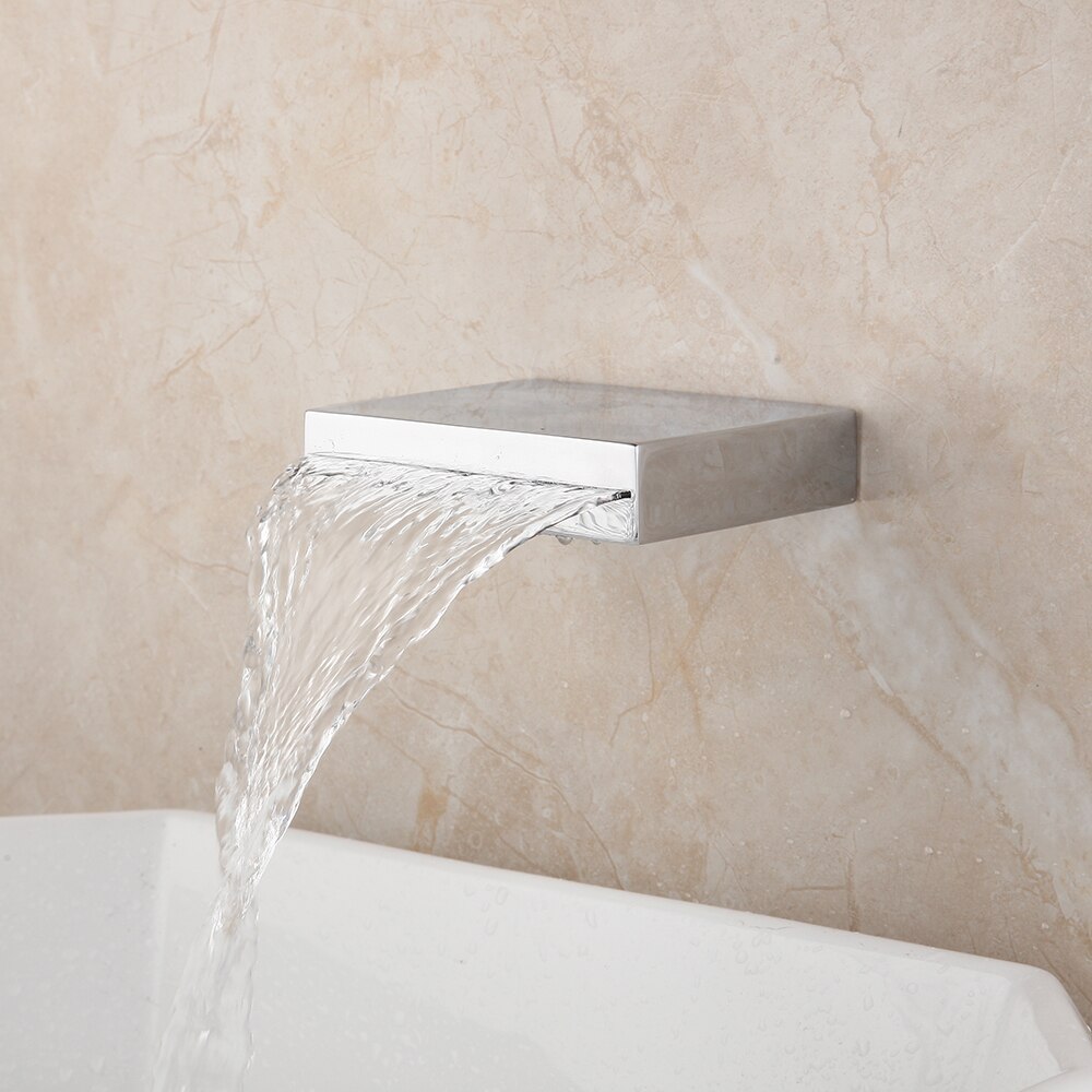Bathroom Outlet Wall Mounted Brass Chrome Polished Waterfall Outlet Bathtub Shower Faucet Chrome Brass Only Outlet