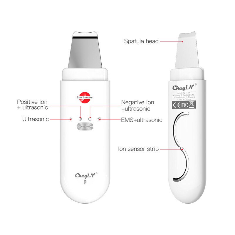 CkeyiN Ultrasonic Skin Scrubber Deep Cleaning Skin Care Peeling USB Plug Beauty Face Acne Blackhead Remover Ultrasound Machine