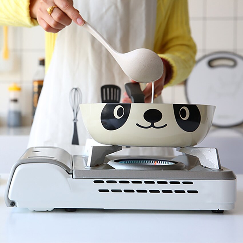 24cm Cute Panda Aluminum Alloy Pot Non-stick Frying Pan Household Kitchen Cookware for Induction Cooker,Gas Stove