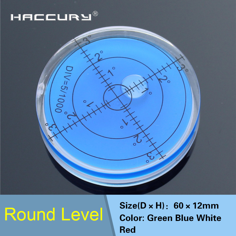 Haccury 60*12mm cirkulärt vattenpass med rund bubbelpass universal grader