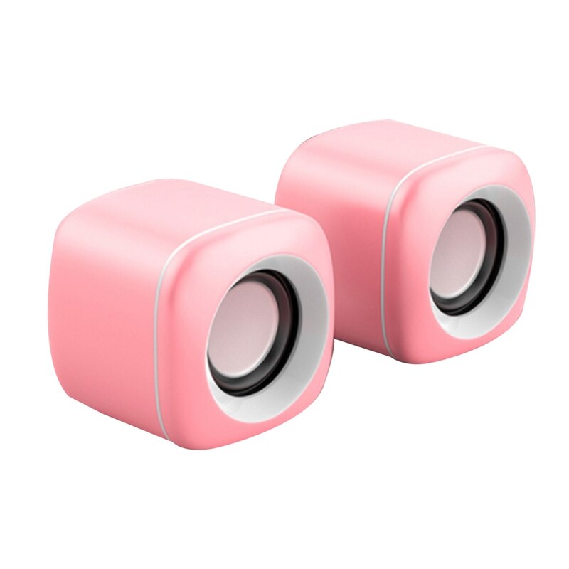 USB Wired Computer Speakers Bass Mini Subwoofer Speaker for Laptop Desktop Phone Loudspeaker: pink