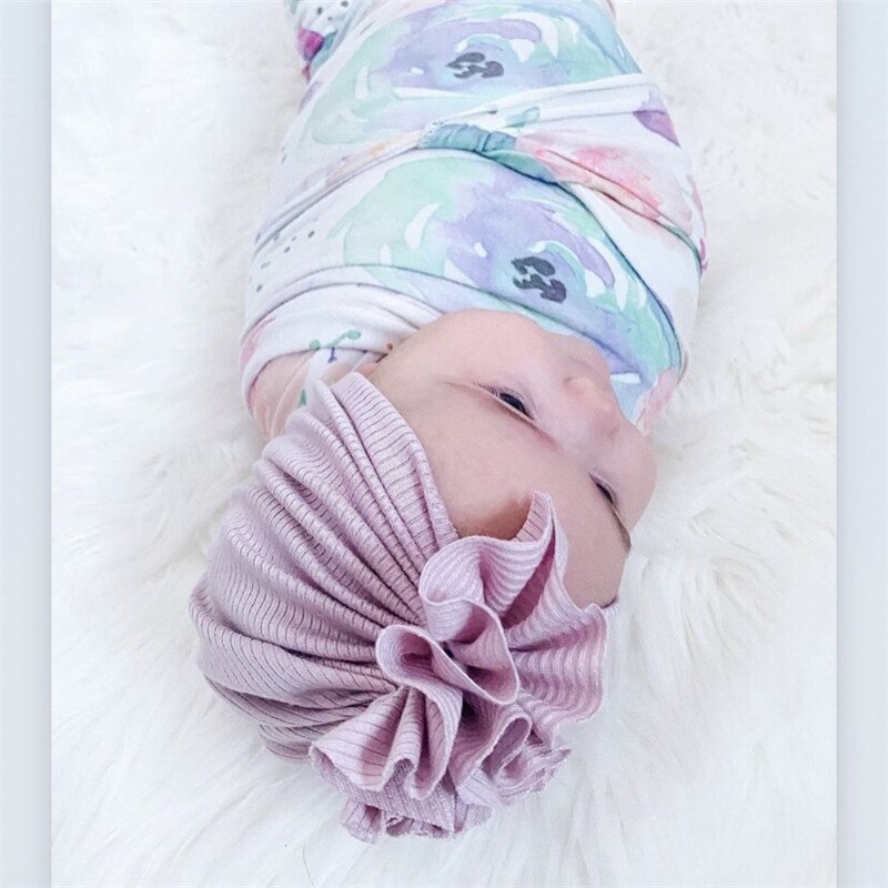 Turbante superelástico para bebé, sombrero fino para niña recién nacida, gorros con lazo de flores para niño pequeño, gorros para bebé , novedad para verano