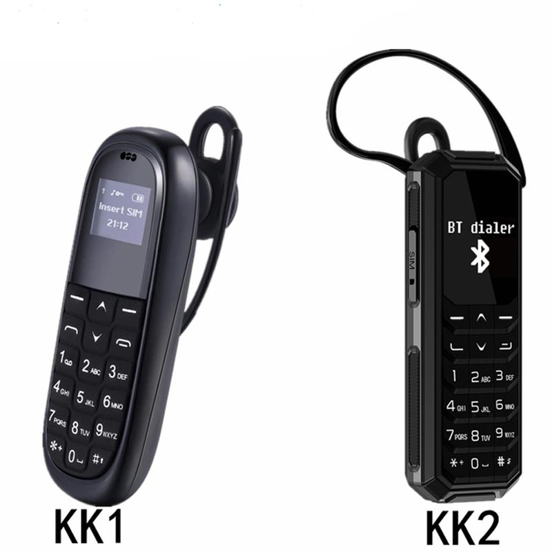 Mini Pocket Mobiele Telefoon Aeku KK1 KK2 0.66Inch Draadloze Bluetooth Dialer Kleinste Mobiele Telefoon Magic Voice Russische Toetsenbord