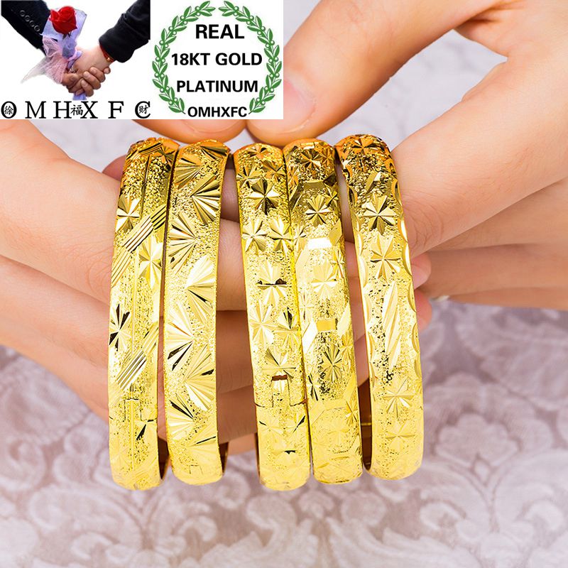 OMHXFC Europese Mode Vrouw Meisje Party Huwelijkscadeau Volledige Sterren 18KT Gouden Armbanden Armbanden BE01