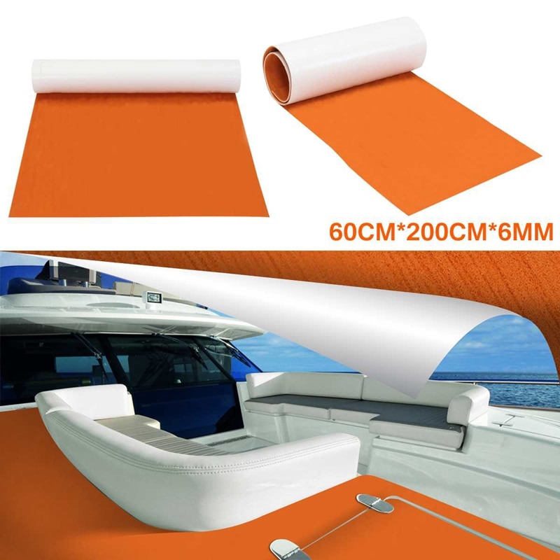 1 rull 60 x 200cm selvklebende eva båt yacht marine gulv faux imitert teak terrassebord ark pad skum gulvmatte eva skum