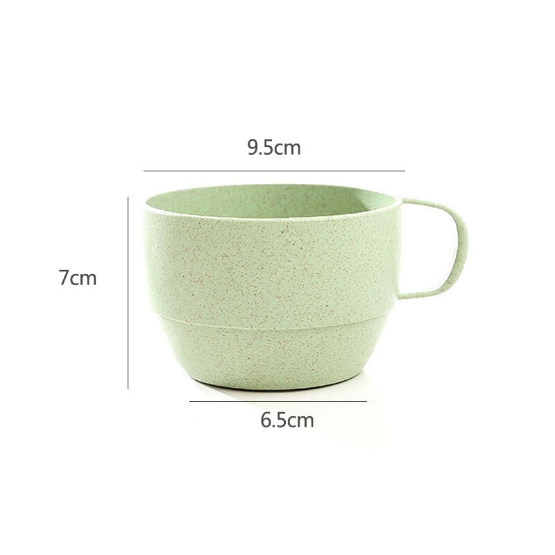 1 PC Office Coffee Cup Eco-friendly Mouthwash Cups Wheat Straw kitchen Accessories Milk Tea Cup: Green