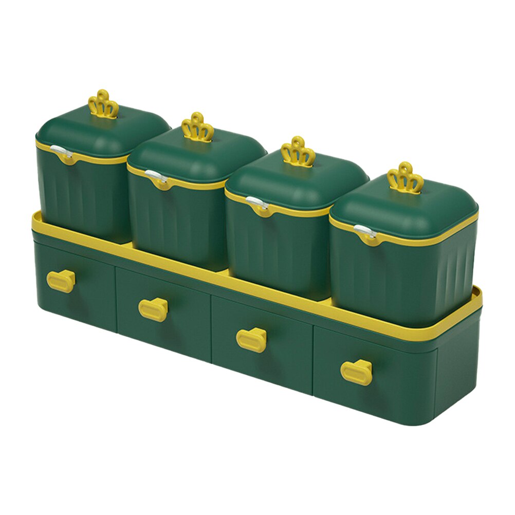 1 Set of Portable Spice Jar Kitchen Seasoning Box Salt Pepper Spice Boxes: Green