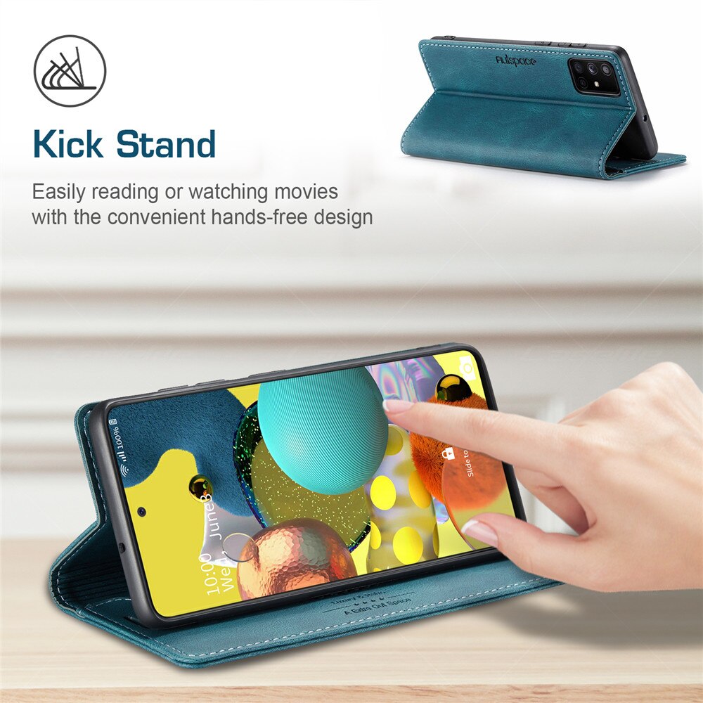 Funda de cuero con tapa para Samsung Galaxy A51, carcasa de lujo con tarjetero magnético para Galaxy A71, 4G