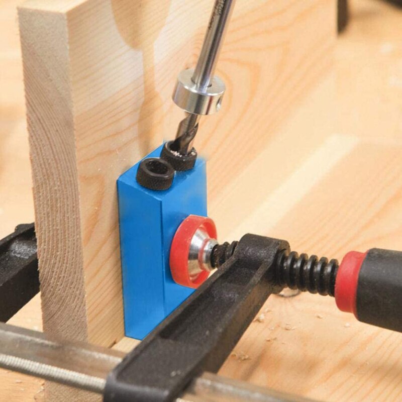 Oblique Hole Locator Twist Drill Bit with Stop Collar and Wrench for Kreg Pocket Hole Drill Jig Guide 9mm 9.5mm