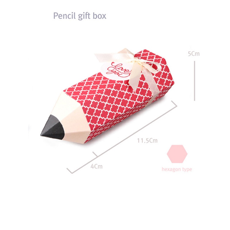 10PC Pencil Box For Candy Party Graduation Favor Boite Dragees Bonbonniere Souvenir Packaging Boxes