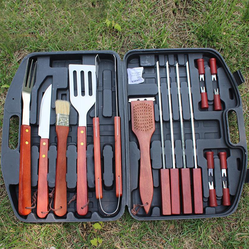 Ensemble d'ustensiles de Barbecue parfaits pour Barbecue d'extérieur en acier inoxydable, 18 pièces/ensemble, emballage du boîtier