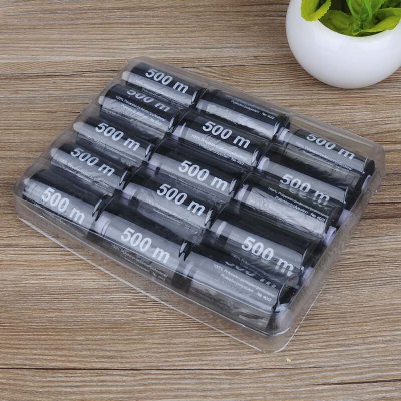 15/12pcs 500M Strong And Durable Sewing Threads For Sewing Polyester Thread Clothes Sewing Supplies Accessories White Black: Black 15pcs