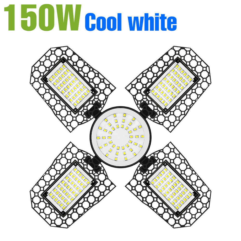 200w led-garagepære  e27/e26 lamper 100w deformerbar foldbar til hjemmelager 150w værksted, kælder  ac85v-265v 3000k/6000k: Foranderlig