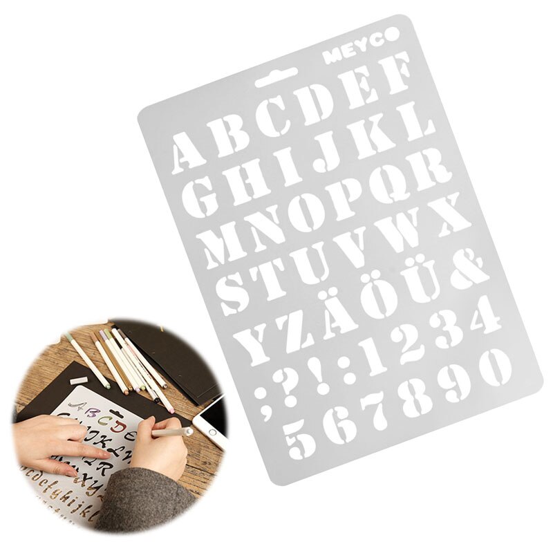 Brief Alfabet Nummer Gelaagdheid Stencils Muur Schilderen Scrapbooking Postzegels Album