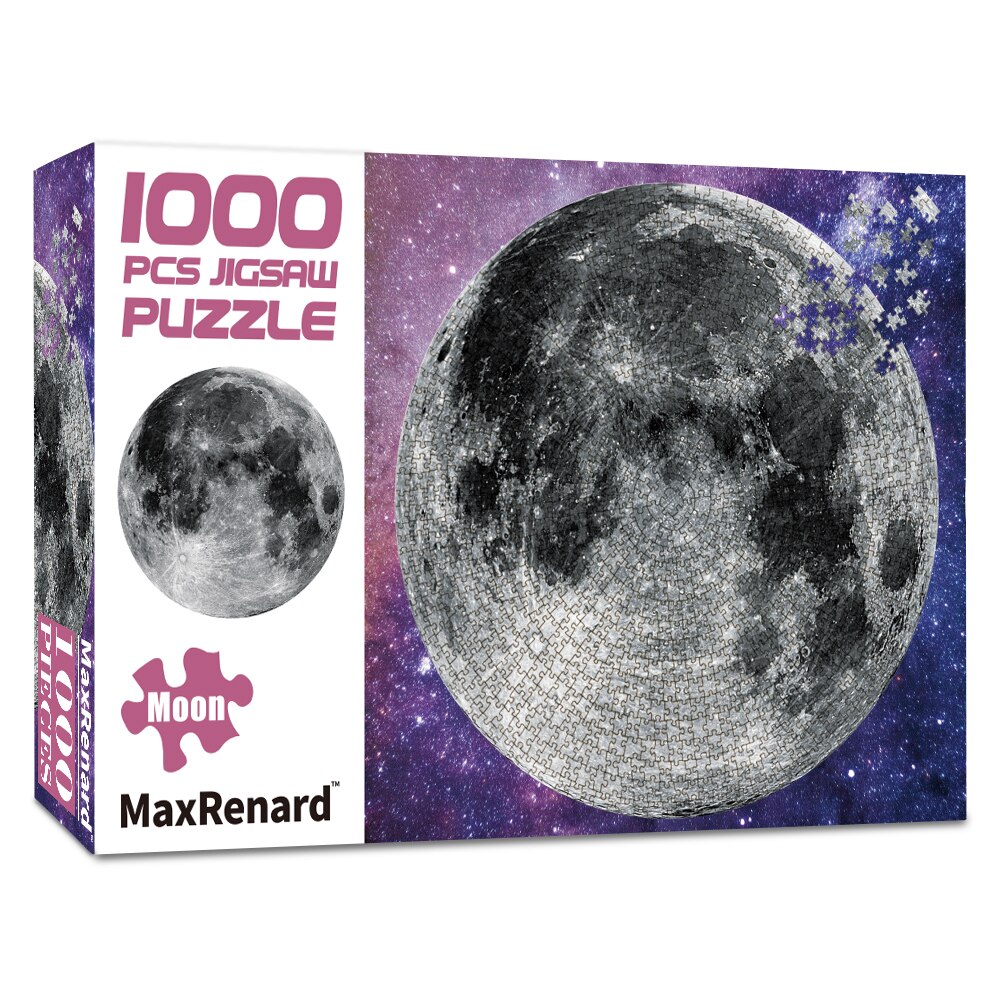 MaxRenard 1000 Pieces Round Shape Jigsaw Puzzles for Adults 70*70cm Paper Assembling Painting Puzzles for Adults: Moon