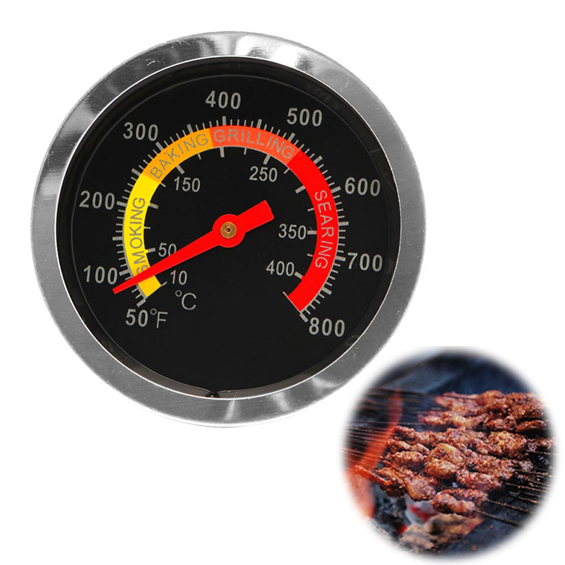 Stainless Steel BBQ Smoker Grill Thermometer Temperature Gauge 10-400Degrees Celsius