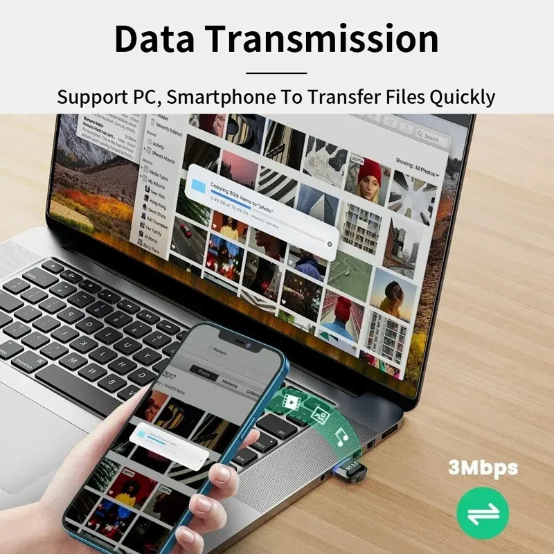 Adattatore Bluetooth per PC Usb Bluetooth 5.3 Dongle Ricevitore Bluetooth 5.0 per altoparlante topo Tastiera Trasmettitore Audio musicale