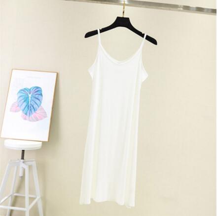 Frühling Sommer 2024 Frau Panzer Kleid lässig modal sexy Leibchen Elastische Weibliche Hause Strand Kleider Oansatz Camis sexy Kleid: XL / Himmel Blau