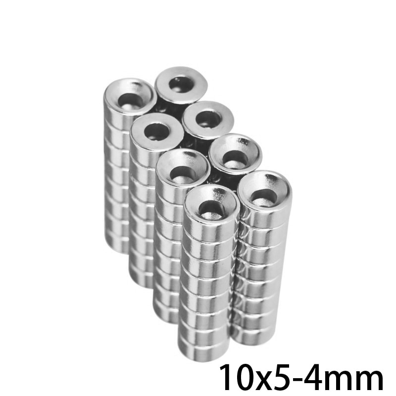 10 ~ 200Pcs 10x5-4 Stong Neodymium Magneten Disc 10X5 Mm Gat 4 Mm Kleine Diameter Magneet Ronde verzonken Magnetische 10*5-4 Mm 10*5