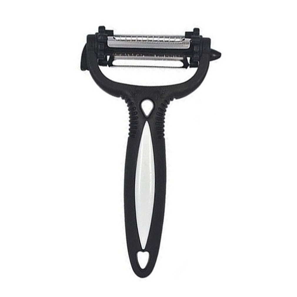 3- in -1 magische drievoudige schiller keramische meloen fruit schoonheid multifunctionele draadsnijder dunschiller keukengereedschap groentesnijder: Zwart