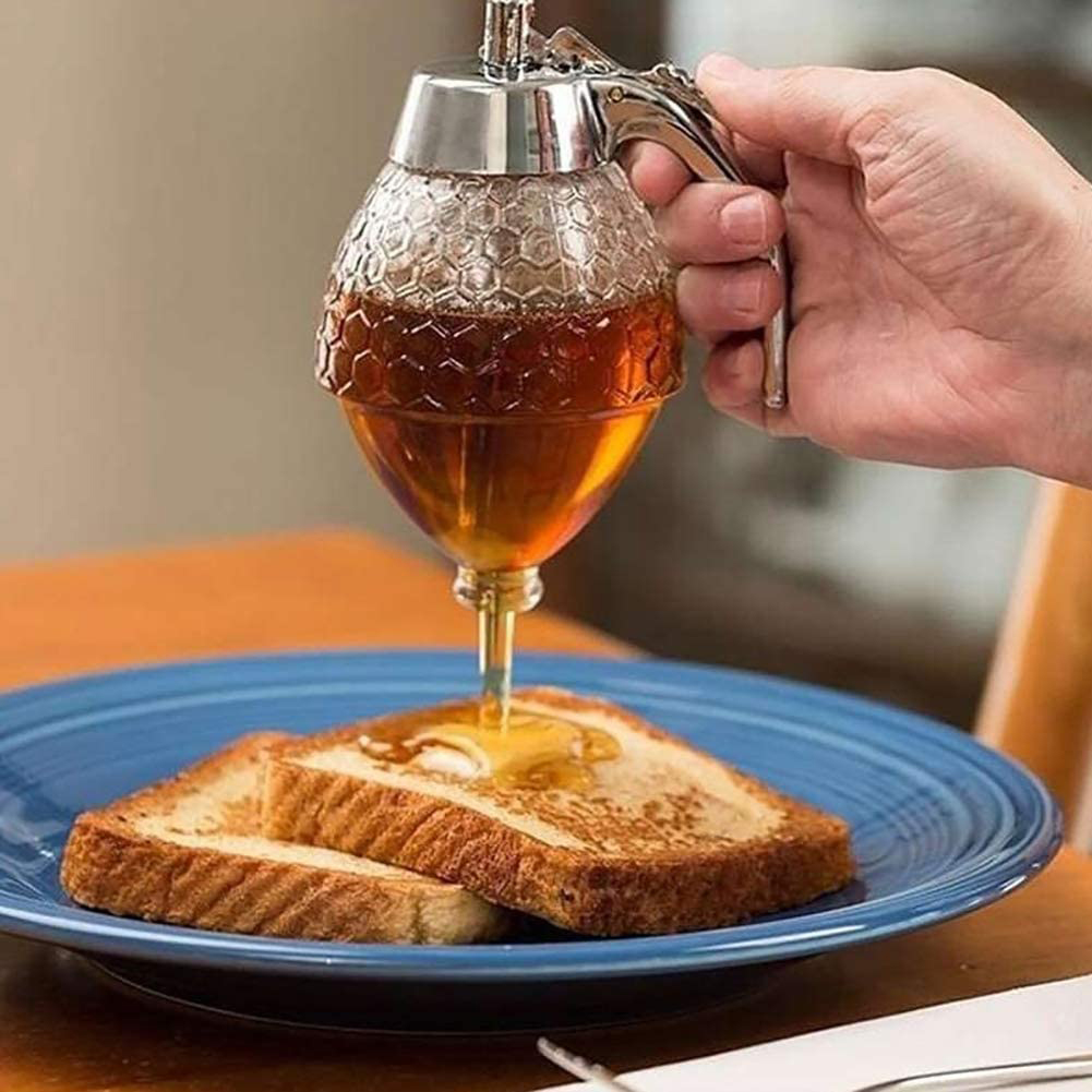 Udsøgt honning dispenser kedel honning krukke beholder sirup klem flaske marmelade kop gryde med standholder køkken tilbehør