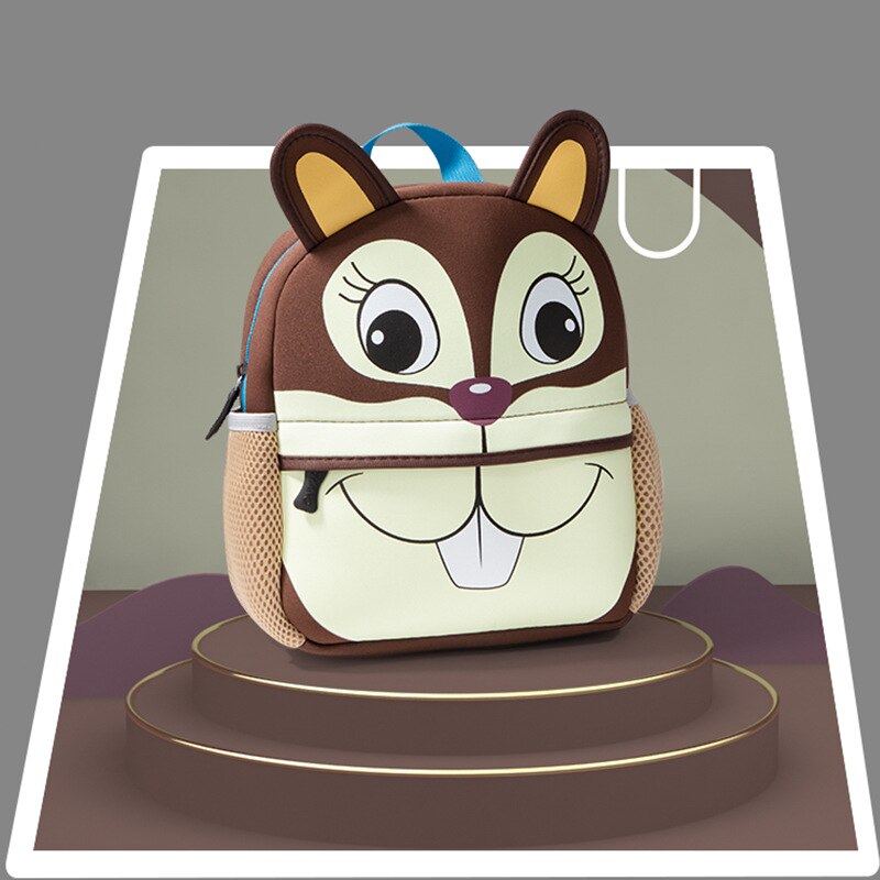 Leuke Kid Peuter Schooltassen Rugzak Kleuterschool Kinderen Meisjes Jongens Schooltas 3D Cartoon Dier Zak: Small Squirrel