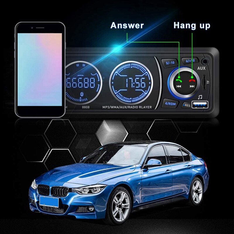 Car Stereo With Bluetooth Single Din In Car Stereo Car Radio Car Audio Stereos For Car Support USB Port, SD Card AUX In