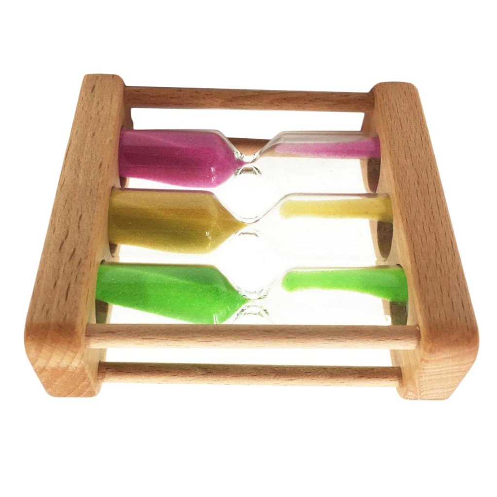 Sand Glass Clock Tea Timer 1 & 3 & 5 Minutes Hourglass Sandglass Home Kitchen Cooking Yoga Sauna Timer - with Steady Wood Frame