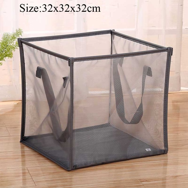 Foldable Kitchen Laundry Hamper Basket Dirty Clothing Organizer Book Underwear Container Bin: S-grey