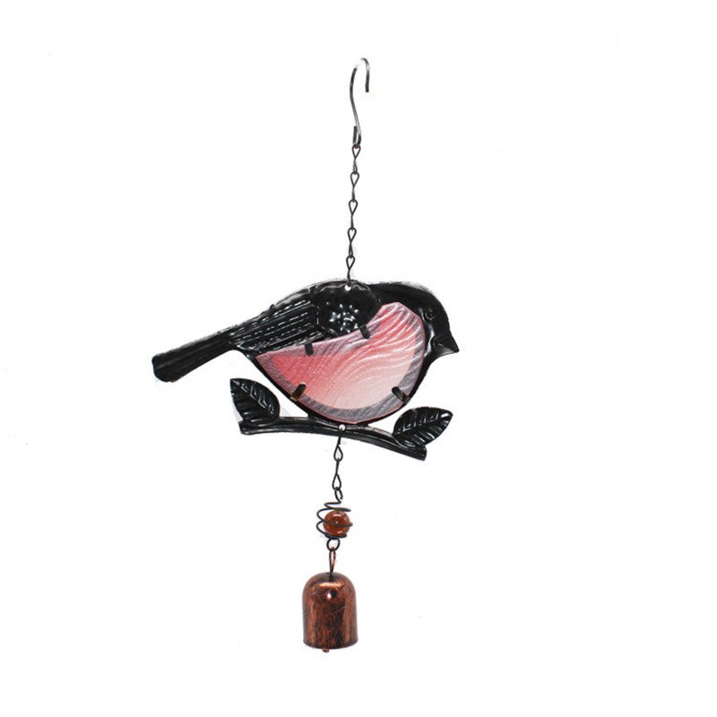 1PC Small Bird Garden Wind Chimes Portable Metal Glass Blue Red Pendants Suitable For Home Balcony Decorations