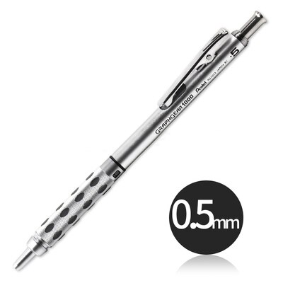 Una unidad, Pentel GraphGear 1000, barril de aluminio, lápiz mecánico de dibujo de , suministros para oficina y escuela: 05mm