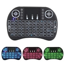 Mini I8 wireless keyboard air mouse flying squirrel 2.4G with touchpad tri-color backlight-Russian, Spanish,English Optional