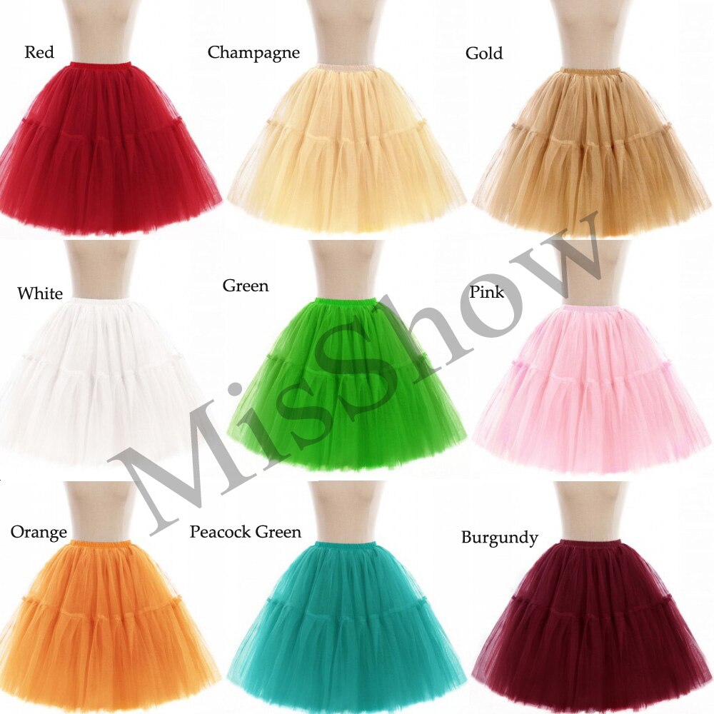 A-Line Short Petticoat Colorful Short Underskirt 6 layers Bridal Tulle Petticoats For Wedding Dress Wedding Accessories