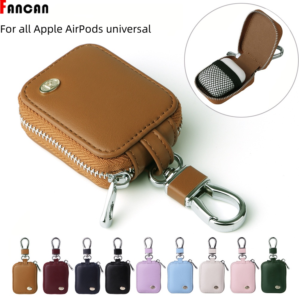 Juste antichoc en cuir PU pour Airpods 4, étui Airpods 2024, poudres de transport, sac universel, sauna, rangement pour téléphone
