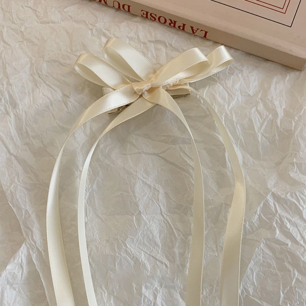 Strik Haarclip Satijnen Lint Bobby Pin Effen Hoofdband Vlechten Haar Tool Schattig Ballet Lente Haarspeldjes Kawaii Haarspelden: GRIJS