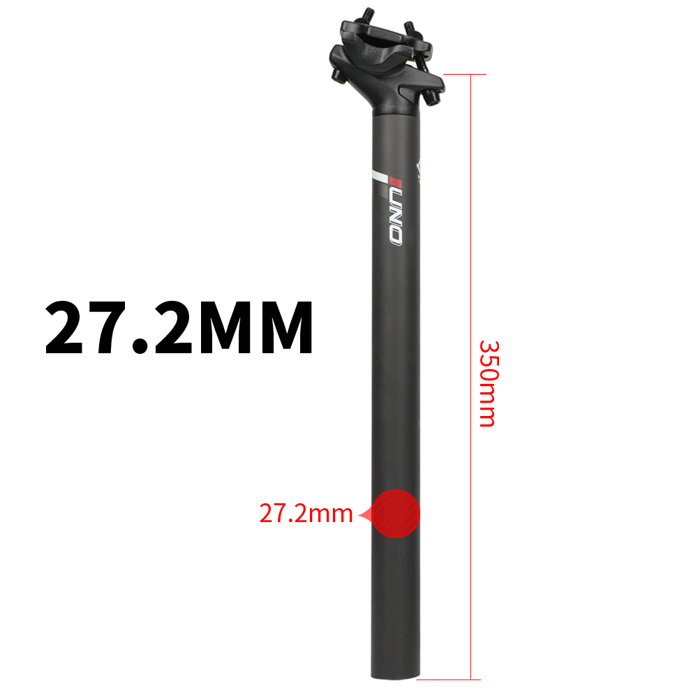 UNO Kalloy Carbon Fiber Seatpost Mountain Road Bike Seat Post 27.2/30.9/31.6mm MTB Carbon Fibre Seat Tube Offset 10mm: 27.2x350mm post