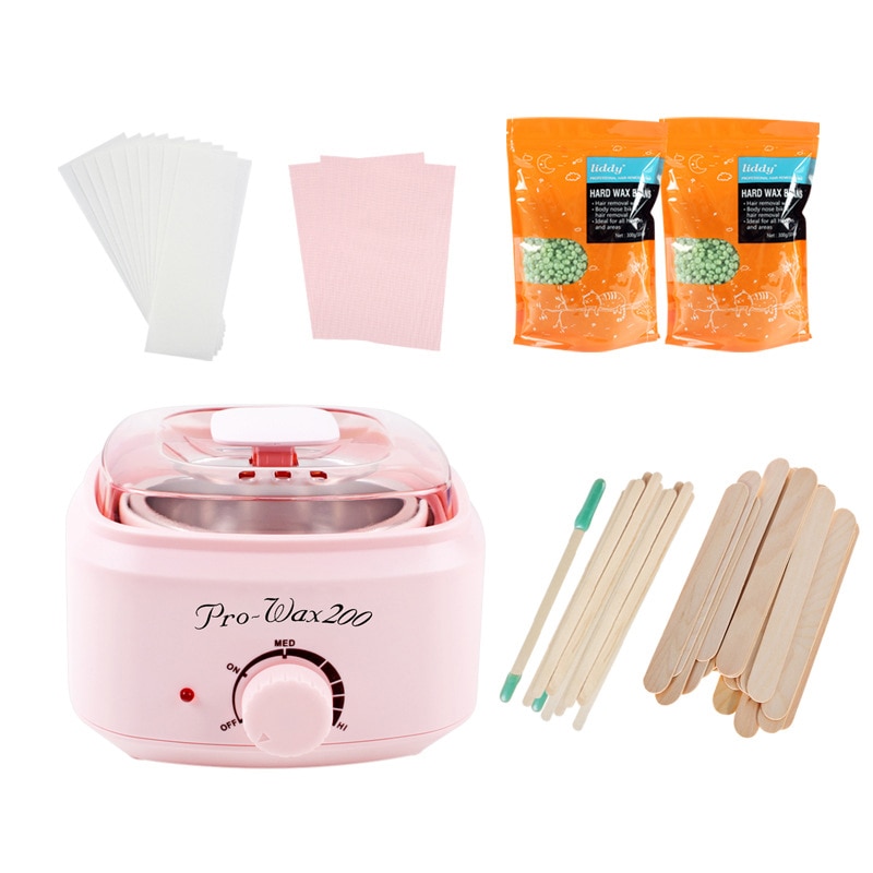 Hair Removal Waxing Kit, Wax Warmer with 600G Hard Wax Beans 40 Wax Applicator Sticks, for Full Body Waxing EU Plug: Default Title