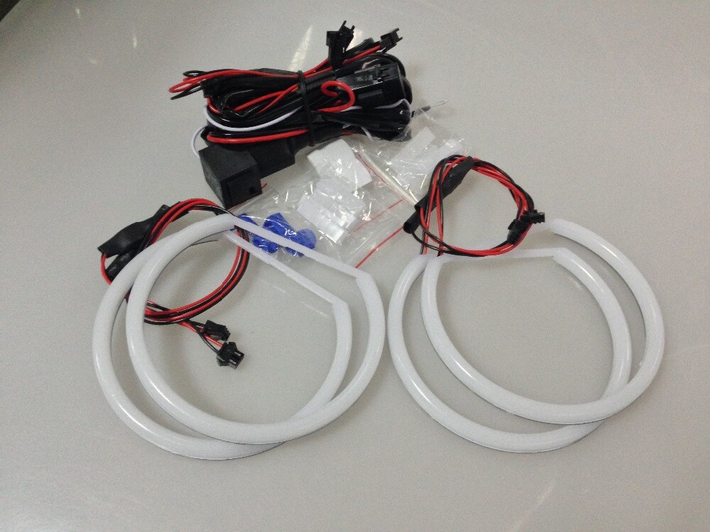 DXXLED 131 146 LED Angel Eyes Halo Ring Lighting Kit Compatible Daytime Running Lights White And Turn Signals Amber For BMW E46 3 Series Non Xenon Headlights Trims, 131x2 And 146x2